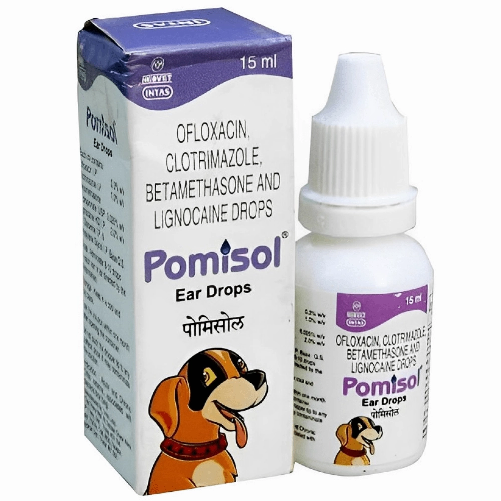 Savavet Ataxin (Enrofloxacin) Tablet (Pack of 10) And Intas Pomisol Ear Drops for Dogs & Cats (15ml) Combo