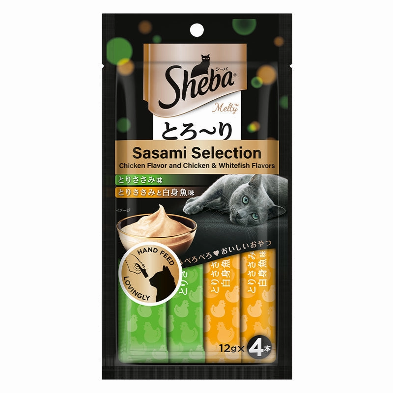 Sheba Chicken & Chicken Whitefish Sasami Selection Melty Premium Cat Treats