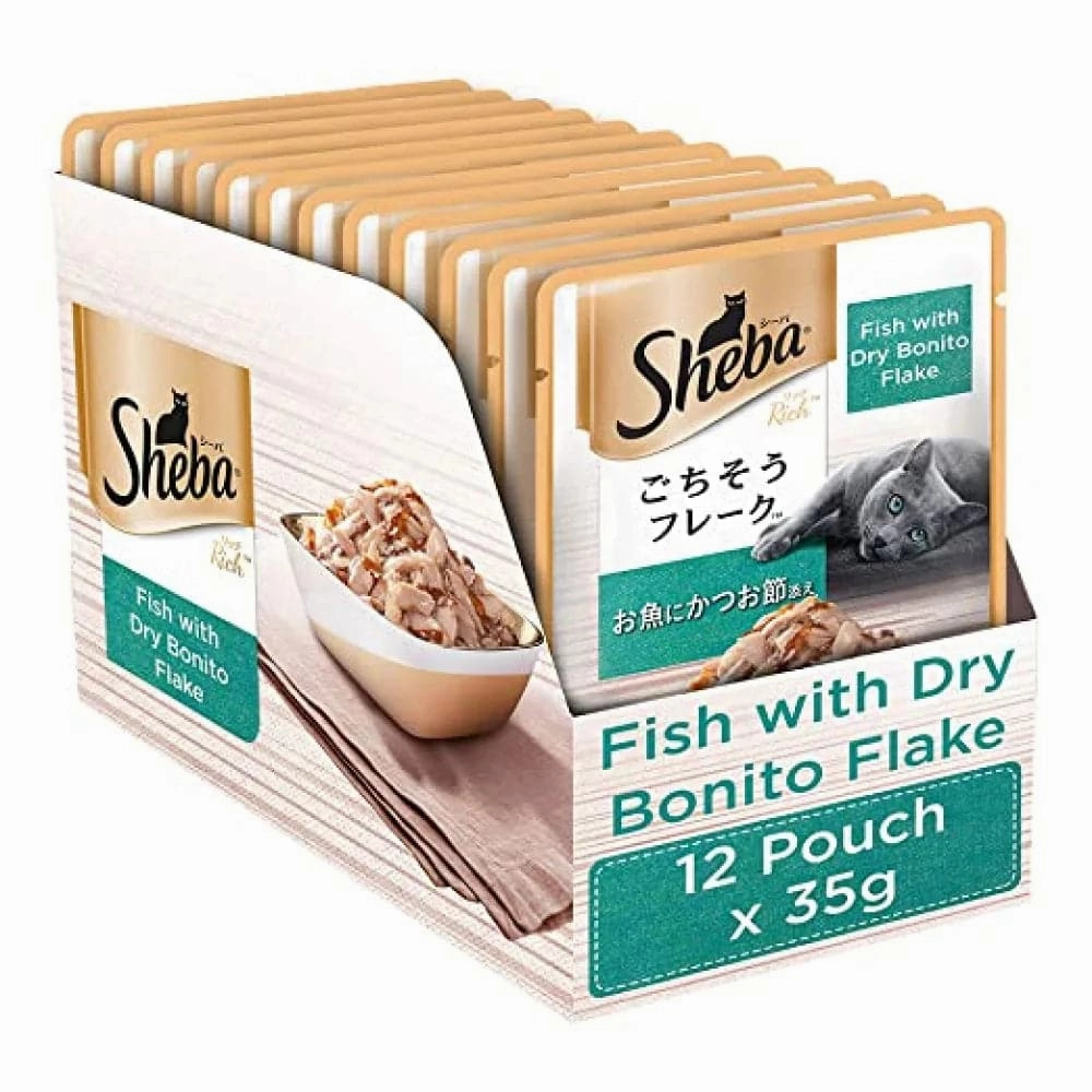 Sheba Fish with Sasami & Fish with Dry Bonito Flake Cat Wet Food Combo