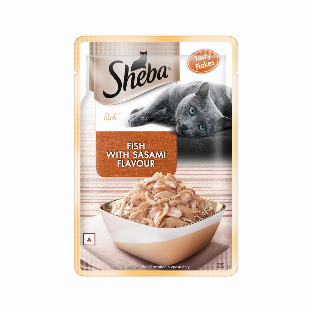 Sheba Maguro & Bream Fish, Skipjack & Salmon Fish and Fish with Sasami Mix Premium Cat Wet Food Combo