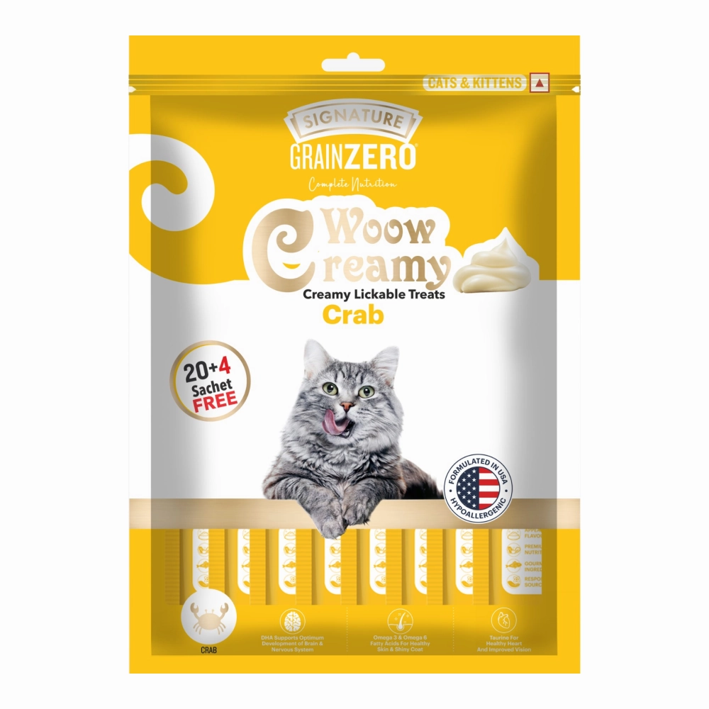 Signature Grain Zero Crab Lickable Creamy Cat Treats