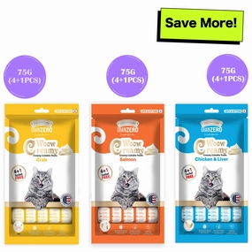 Signature Grain Zero Crab, Salmon, Chicken and Liver Lickable Creamy Cat Treats Combo