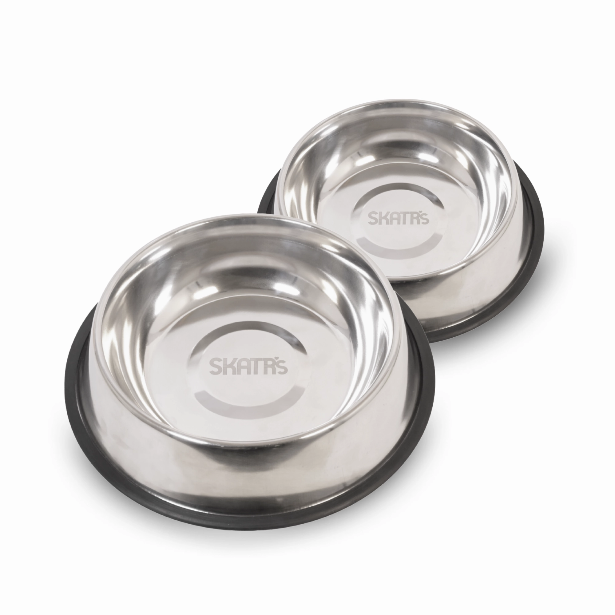 Skatrs Anti Skid Stainless Steel Bowl for Dogs and Cats Medium and Extra Large Combo