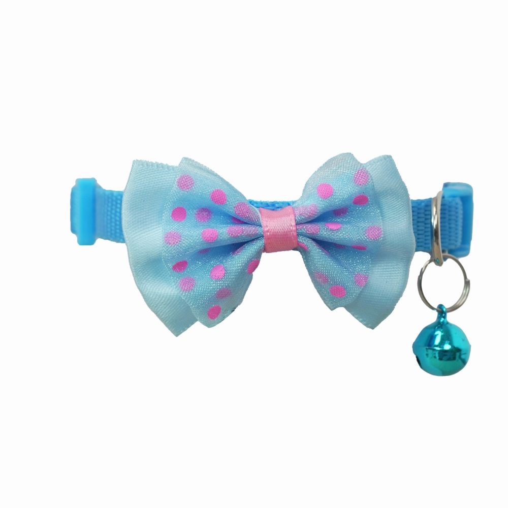 Skatrs Collar with Bow for Dogs and Cats (Blue)