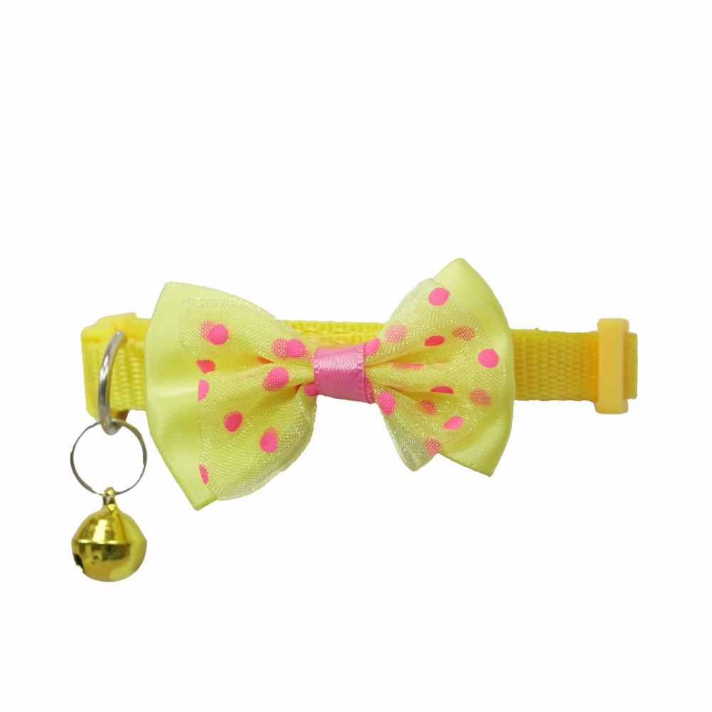 Skatrs Collar with Bow for Dogs and Cats (Yellow)