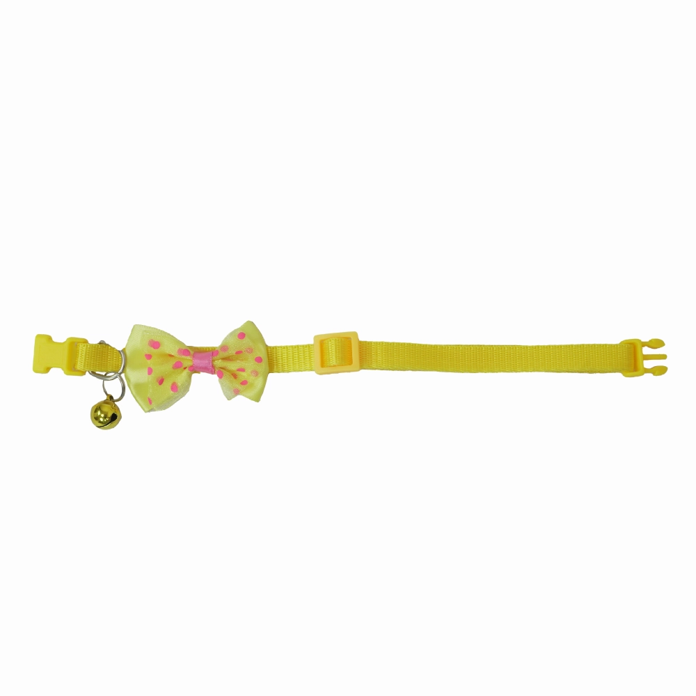 Skatrs Collar with Bow for Dogs and Cats (Yellow)