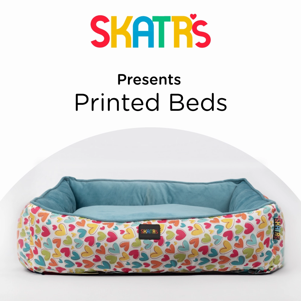 Skatrs Cozy Love Printed Lounge Bed for Dogs and Cats