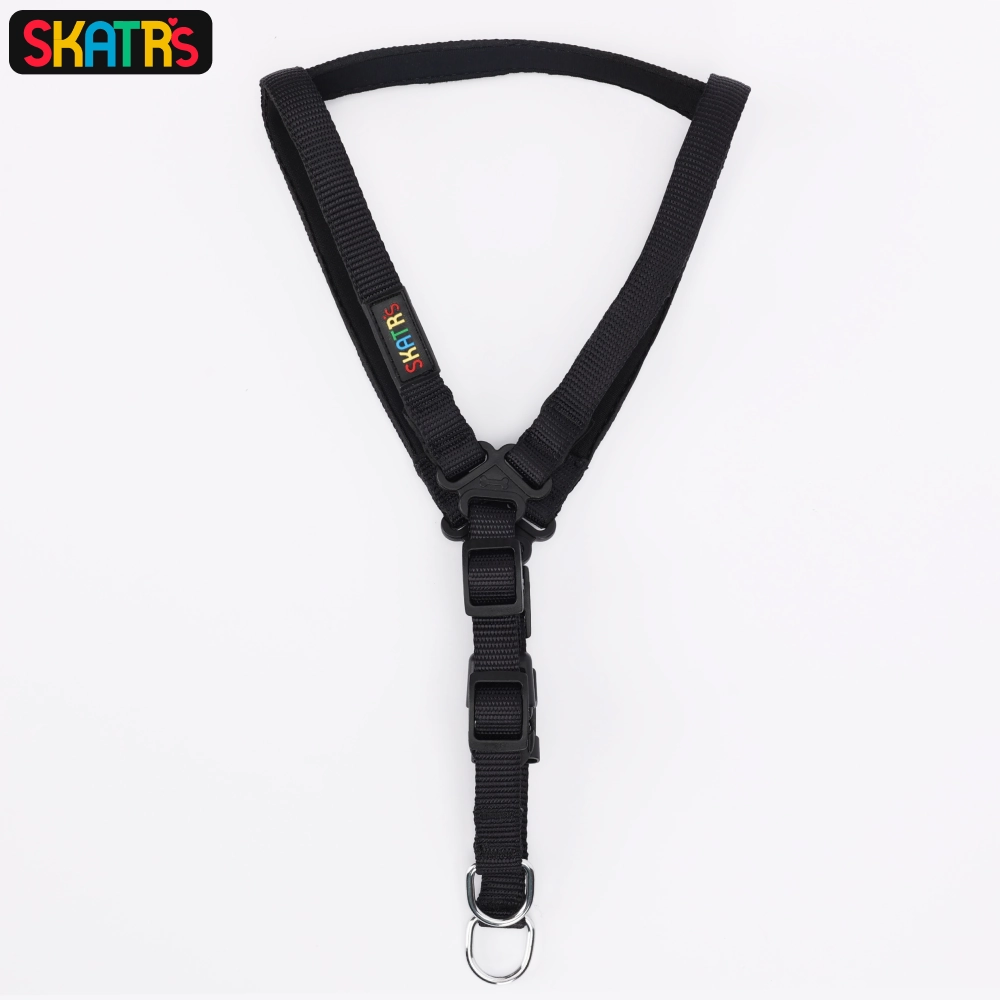 Skatrs Padded Nylon Y Harness for Dogs & Cats (Black)