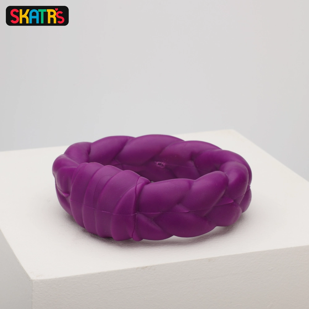 Skatrs Rubber Twisted Ring Toy for Dogs (Purple)