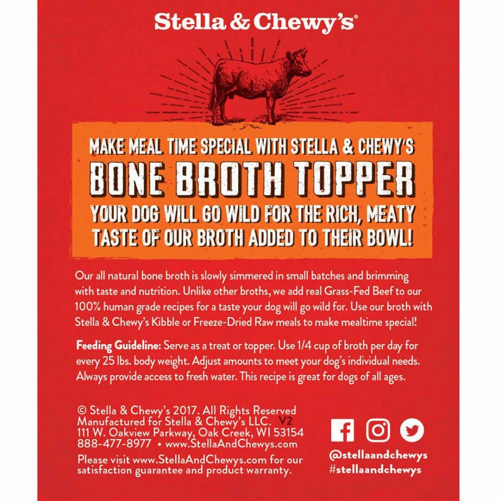 Stella & Chewy's Grass Fed Beef Broth Food Topper for Dogs