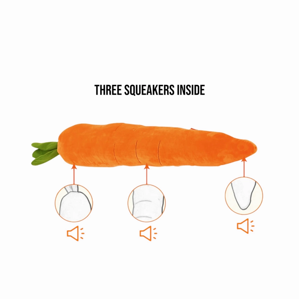 Talking Dog Club Extra Large Carrot Plush Toy for Dogs (Orange)