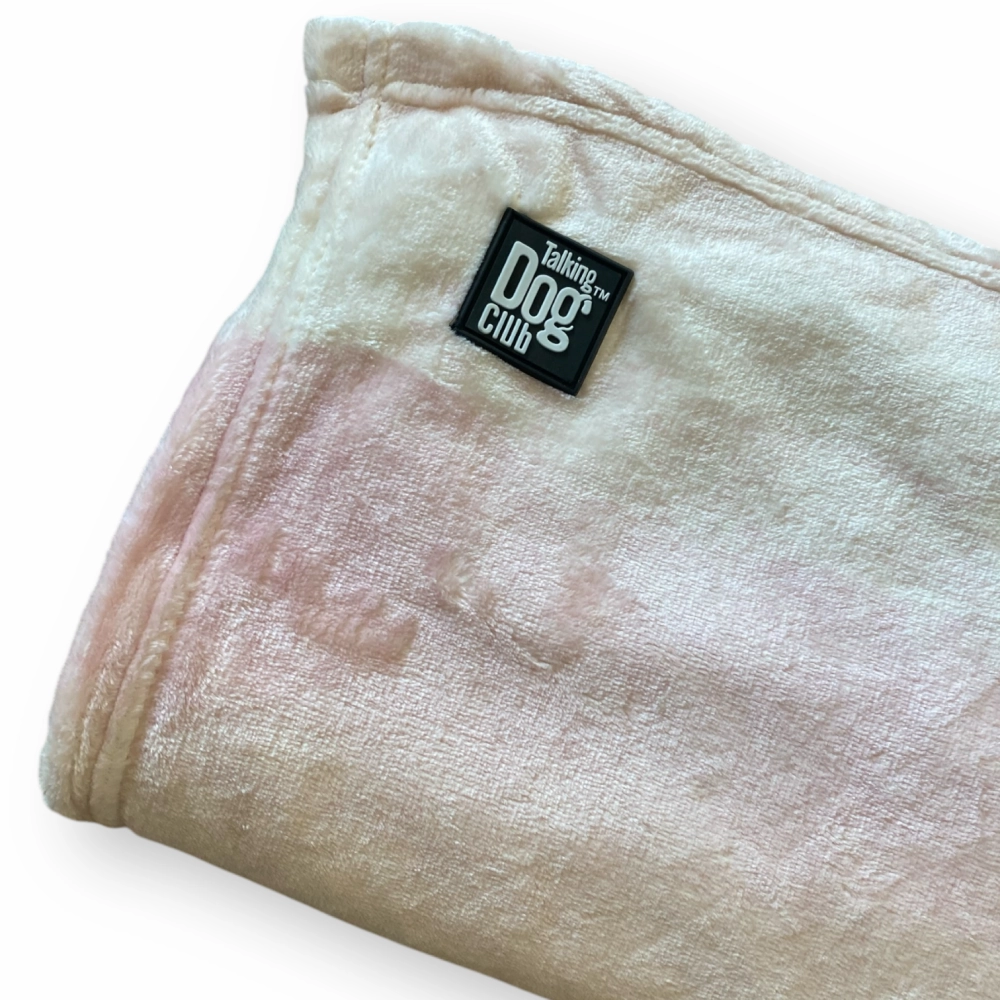 Talking Dog Club Fleece Blanket For Dogs and Cats (Baby Pink)