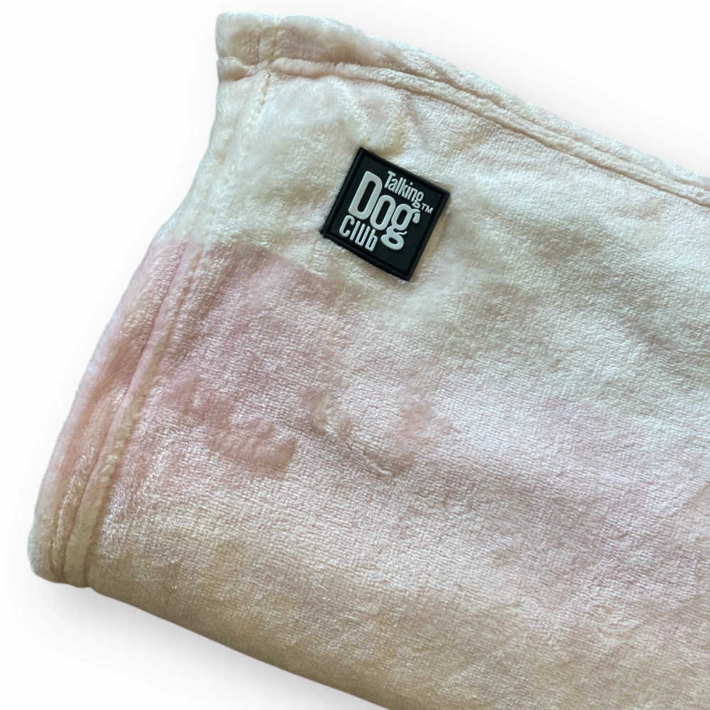 Talking Dog Club Fleece Blanket For Dogs and Cats (Baby Pink)