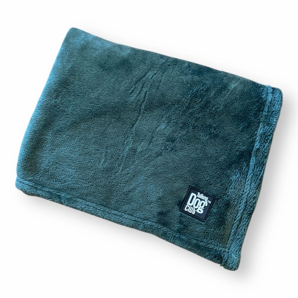 Talking Dog Club Fleece Blanket For Dogs and Cats (Dark Green)