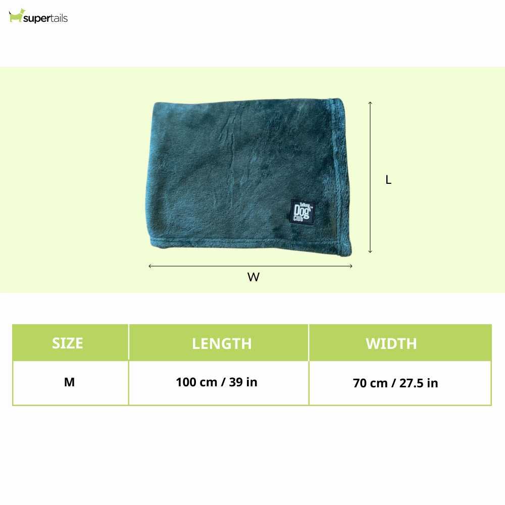 Talking Dog Club Fleece Blanket For Dogs and Cats (Dark Green)