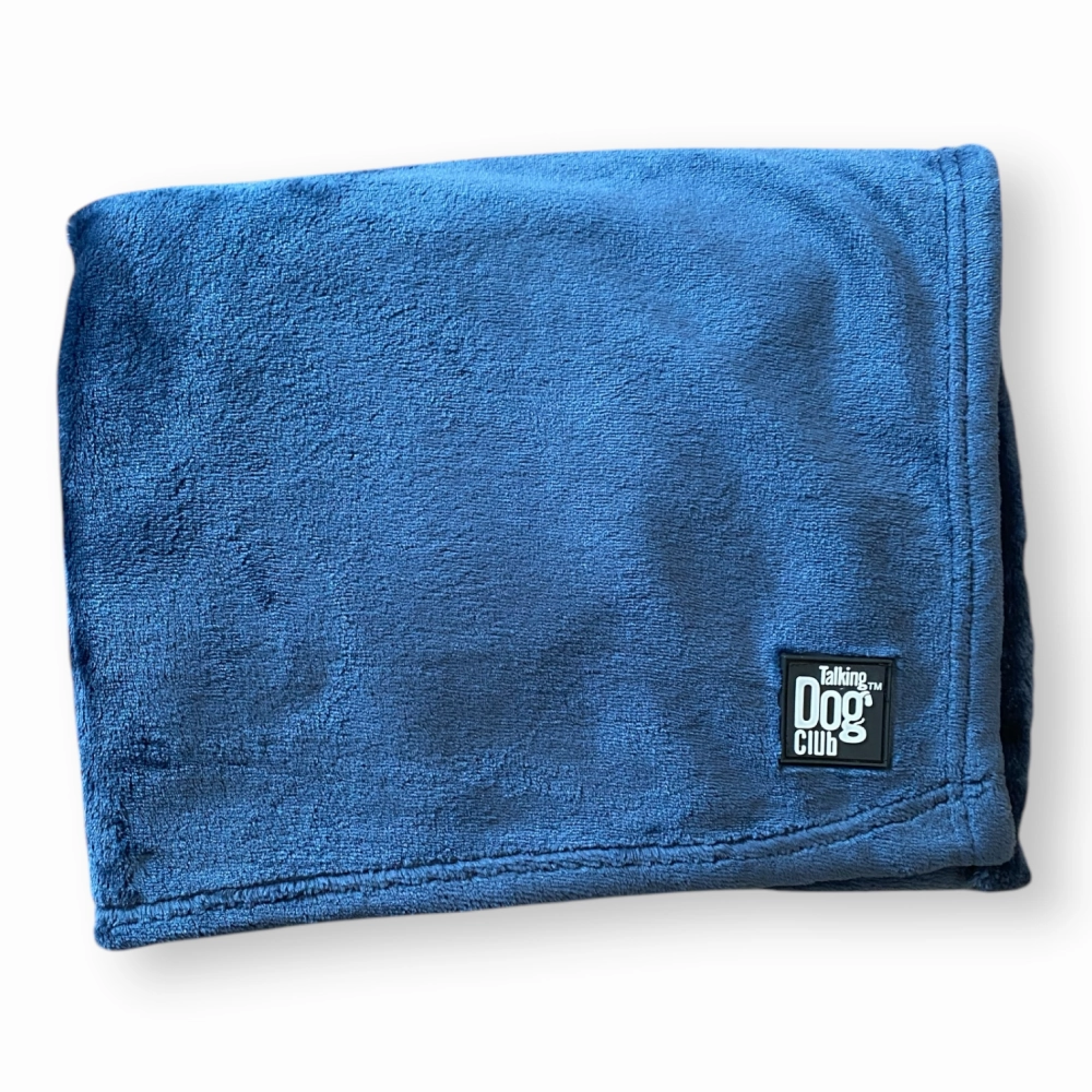 Talking Dog Club Fleece Blanket For Dogs and Cats (Navy Blue)