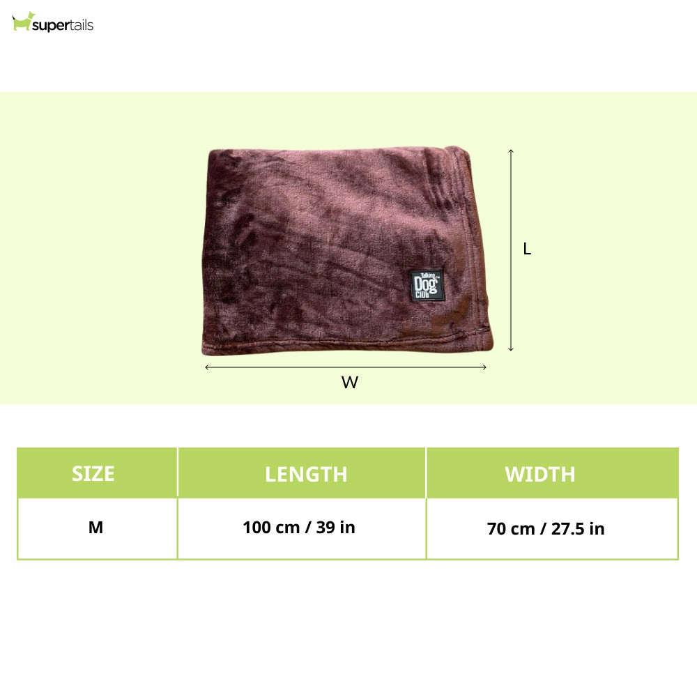 Talking Dog Club Fleece Blanket For Dogs and Cats (Rust Brown)