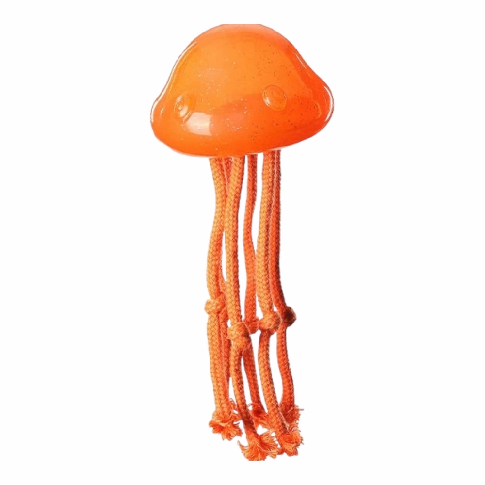 Talking Dog Club Jelly Fish Rope Toy for Dogs (Orange)