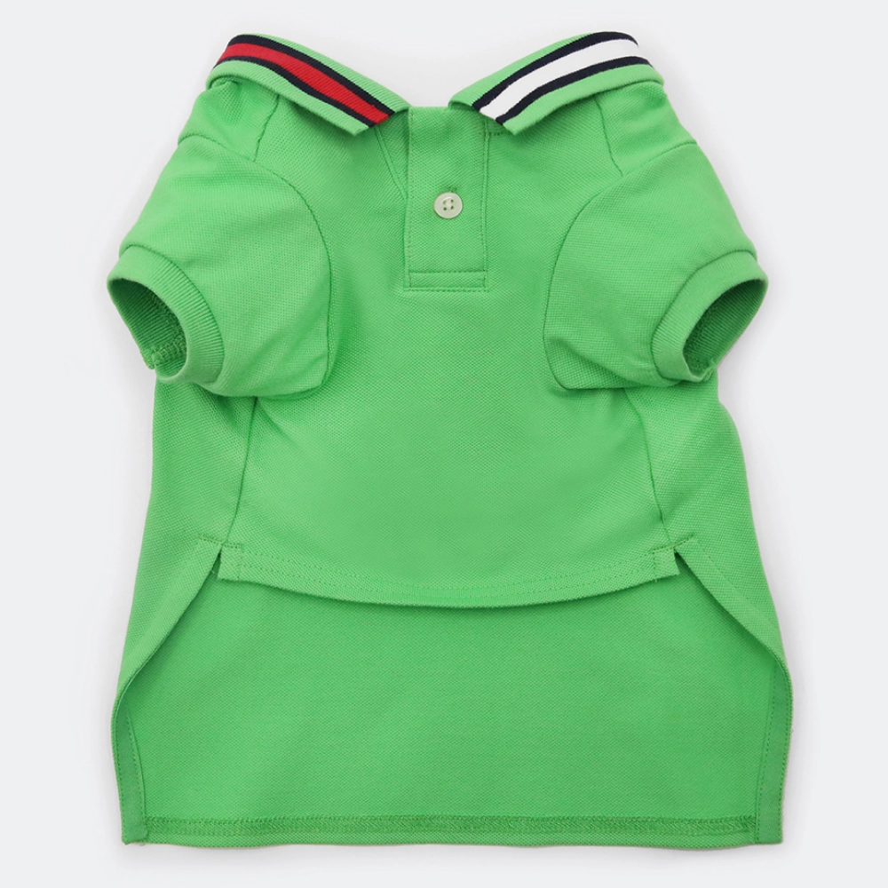 Tommy Hilfiger Flag Collar and Cluff Polo Tshirt for Dogs (Spring Lime)