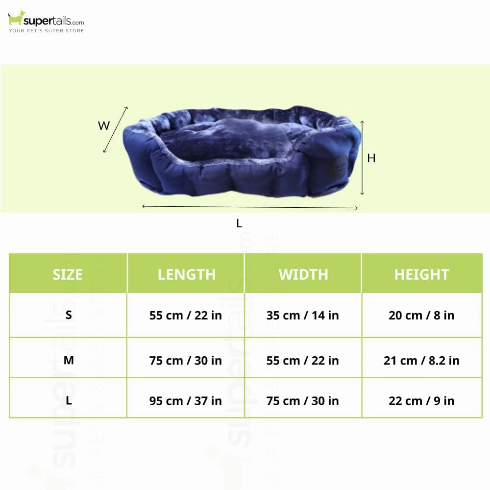 TopDog Premium Rib Stock Oval Lounger Bed for Dogs and Cats (Navy) (Get a Toy Free)