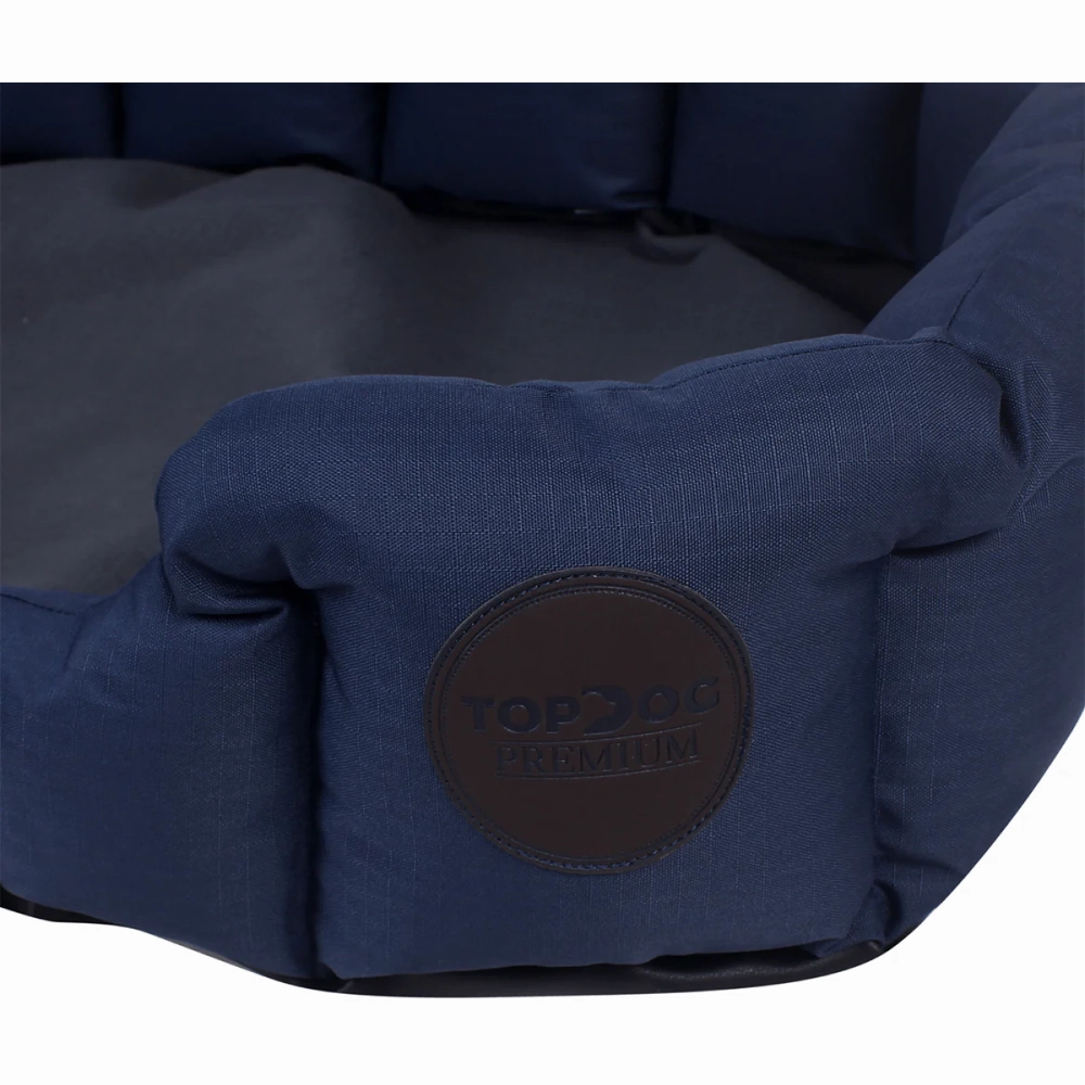 TopDog Premium Ribstock Pro Oval Lounger Bed (Navy) (Get a Toy Free)