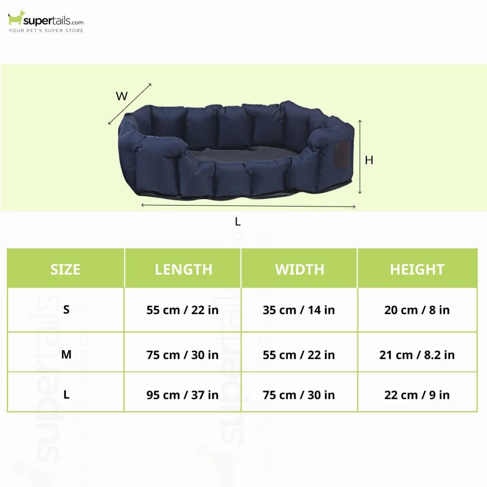 TopDog Premium Ribstock Pro Oval Lounger Bed (Navy) (Get a Toy Free)