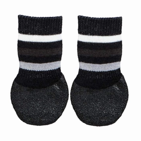 Trixie Non Slip with All Round Rubber Coated Socks for Dogs (Black)