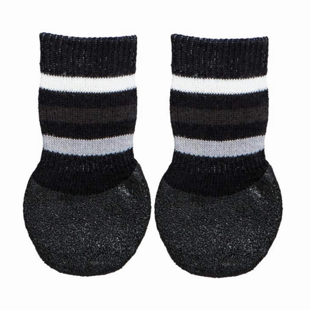 Trixie Non Slip with All Round Rubber Coated Socks for Dogs (Black)