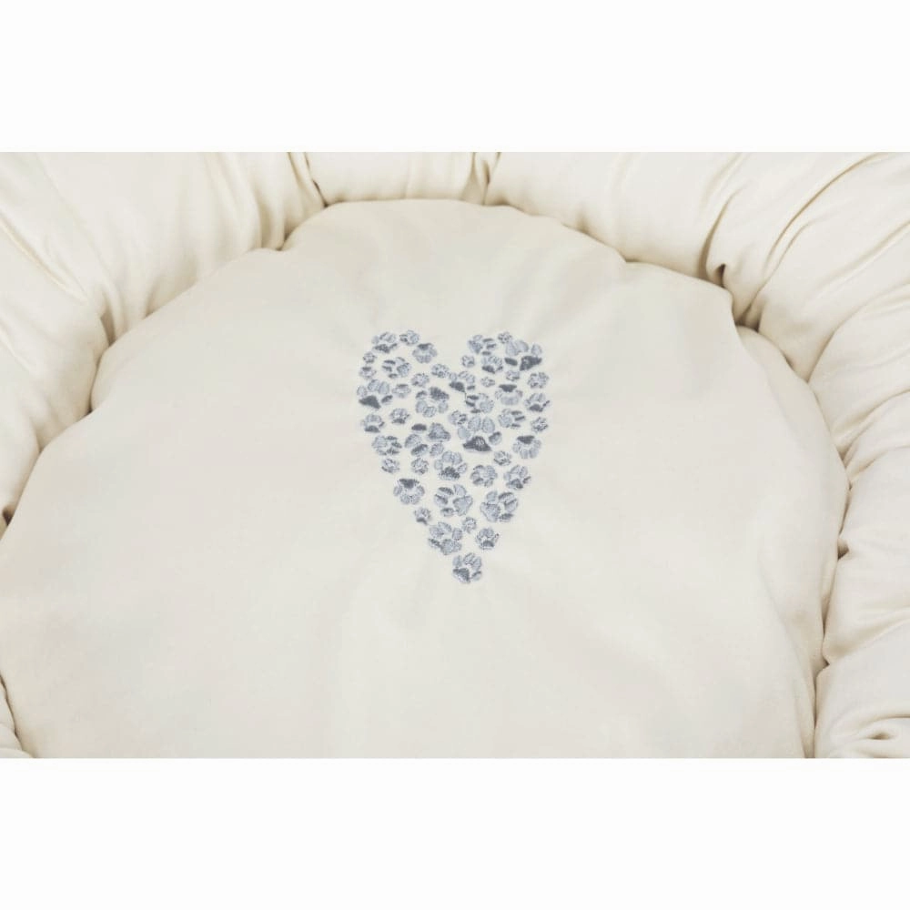 Trixie Pet's Home Round Bed for Dogs and Cats (Grey & Cream)