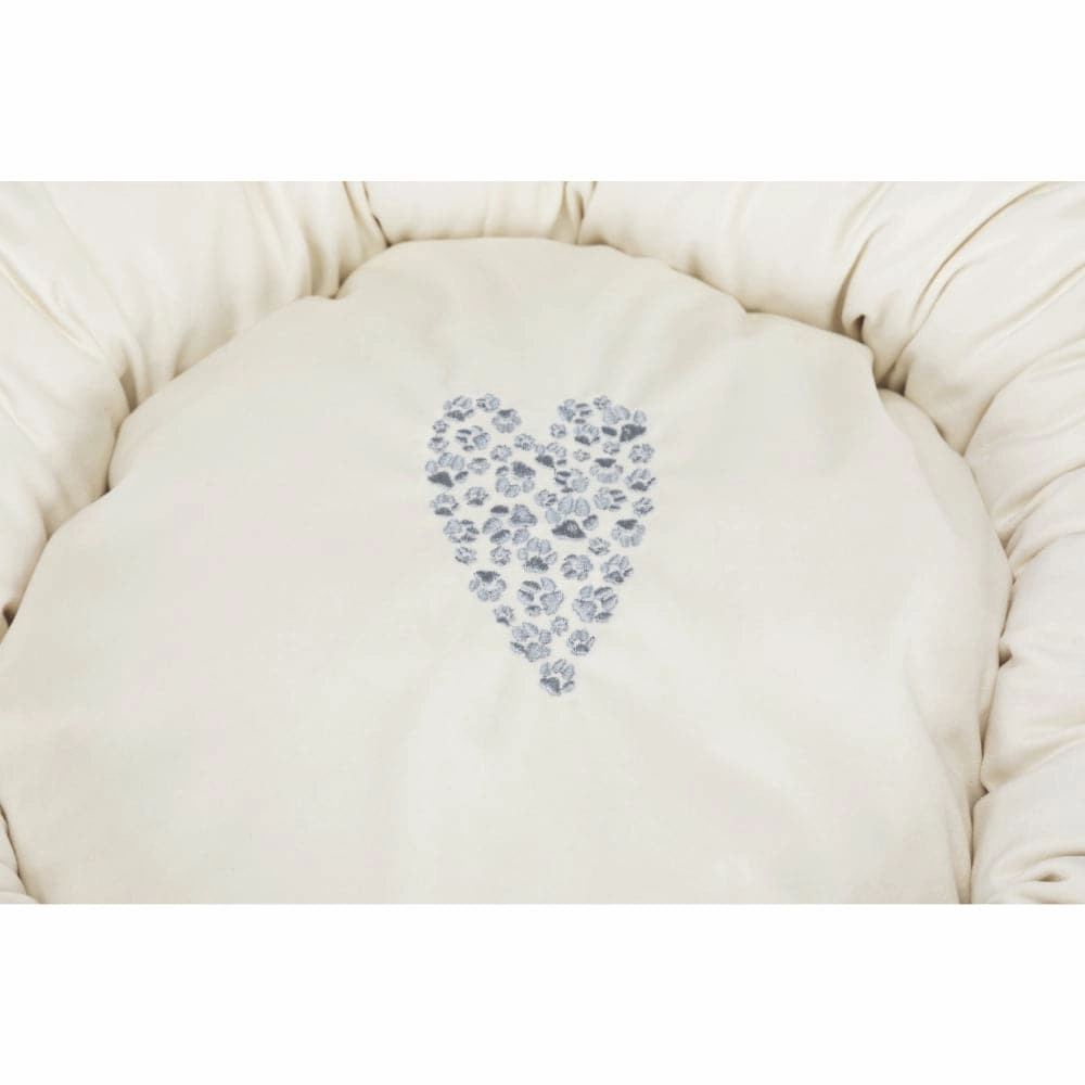Trixie Pet's Home Round Bed for Dogs and Cats (Grey & Cream)