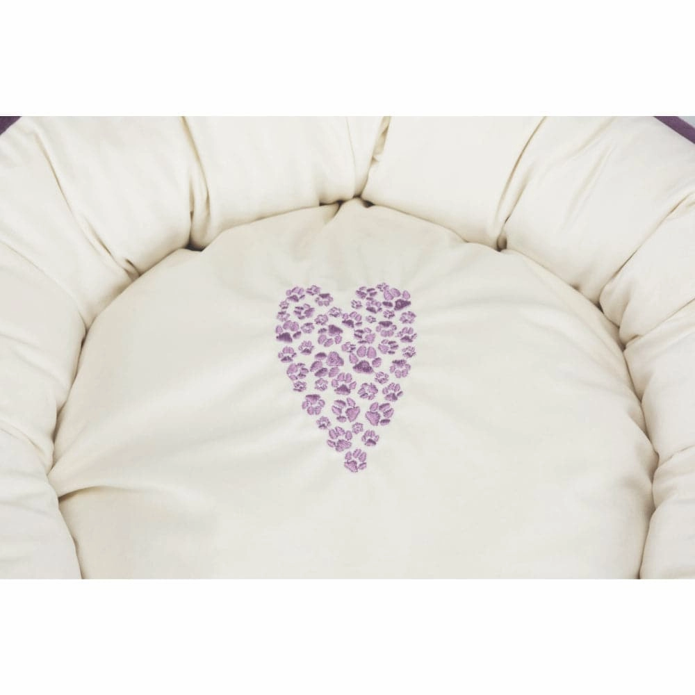 Trixie Pet's Home Round Bed for Dogs and Cats (Purple & Cream)