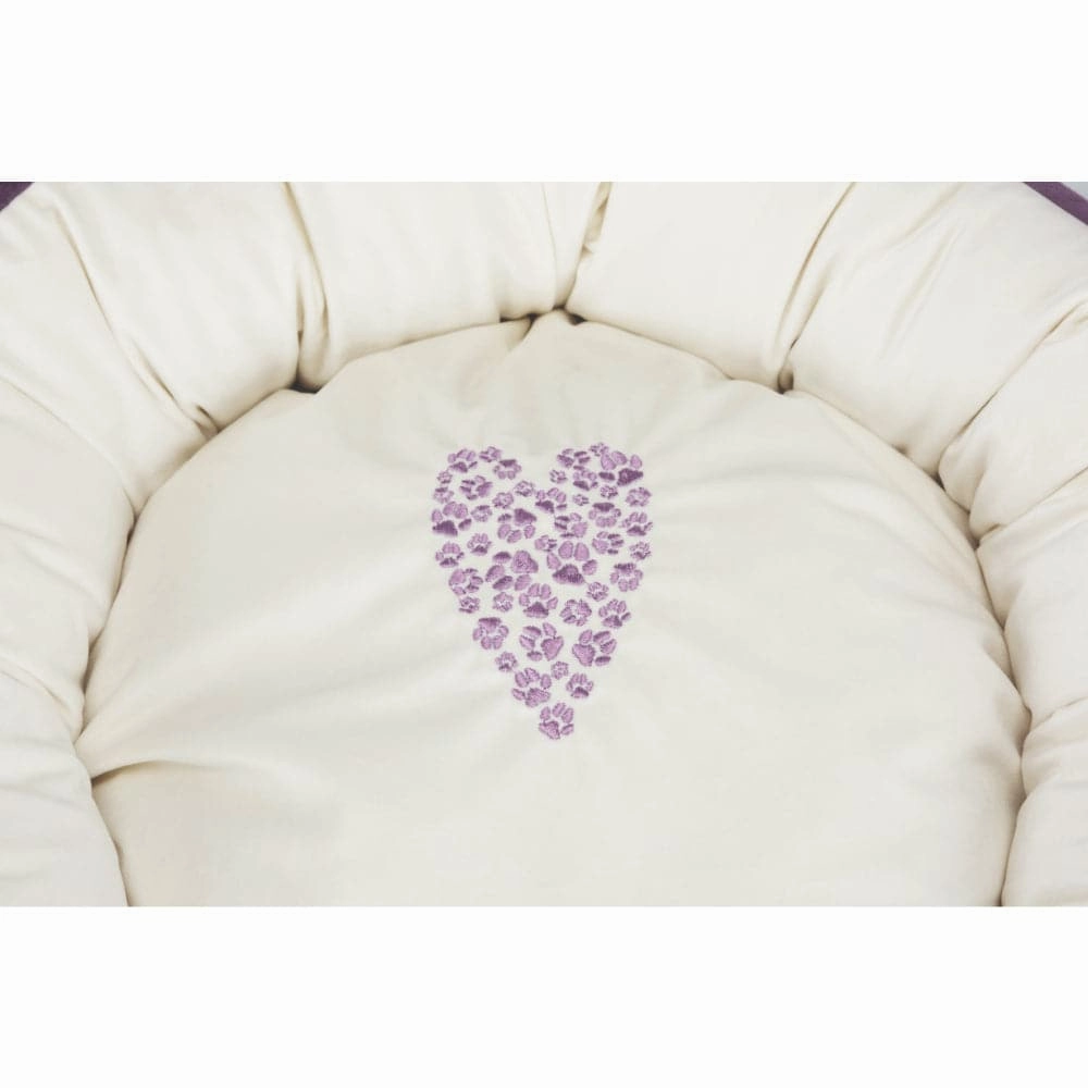 Trixie Pet's Home Round Bed for Dogs and Cats (Purple & Cream)