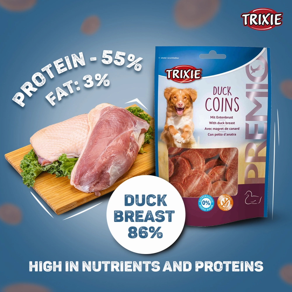 Trixie Premio Chicken Hearts and Duck Coins Dog Treats Combo