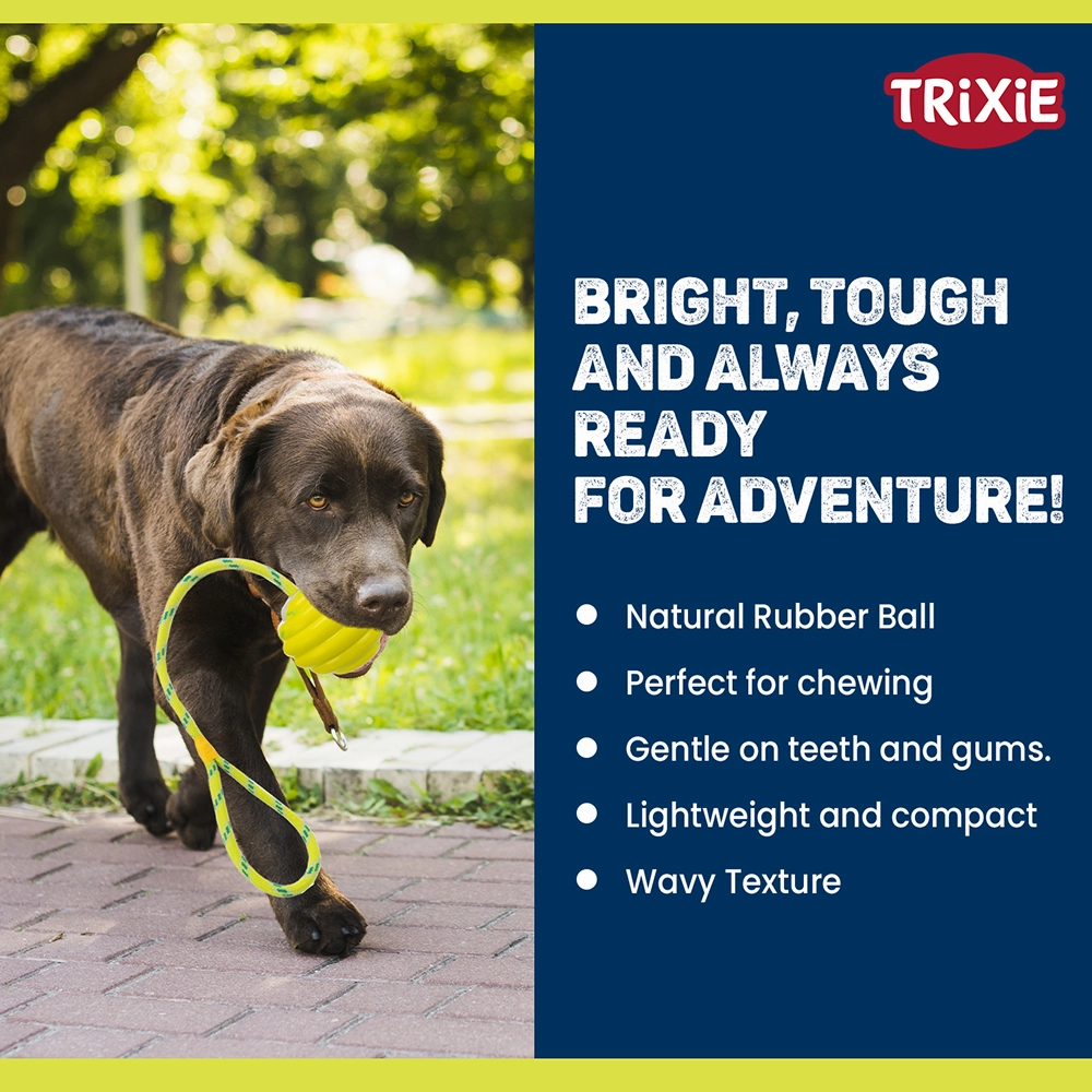 Trixie Wavy Ball on a Rope Toy for Dogs (Orange)