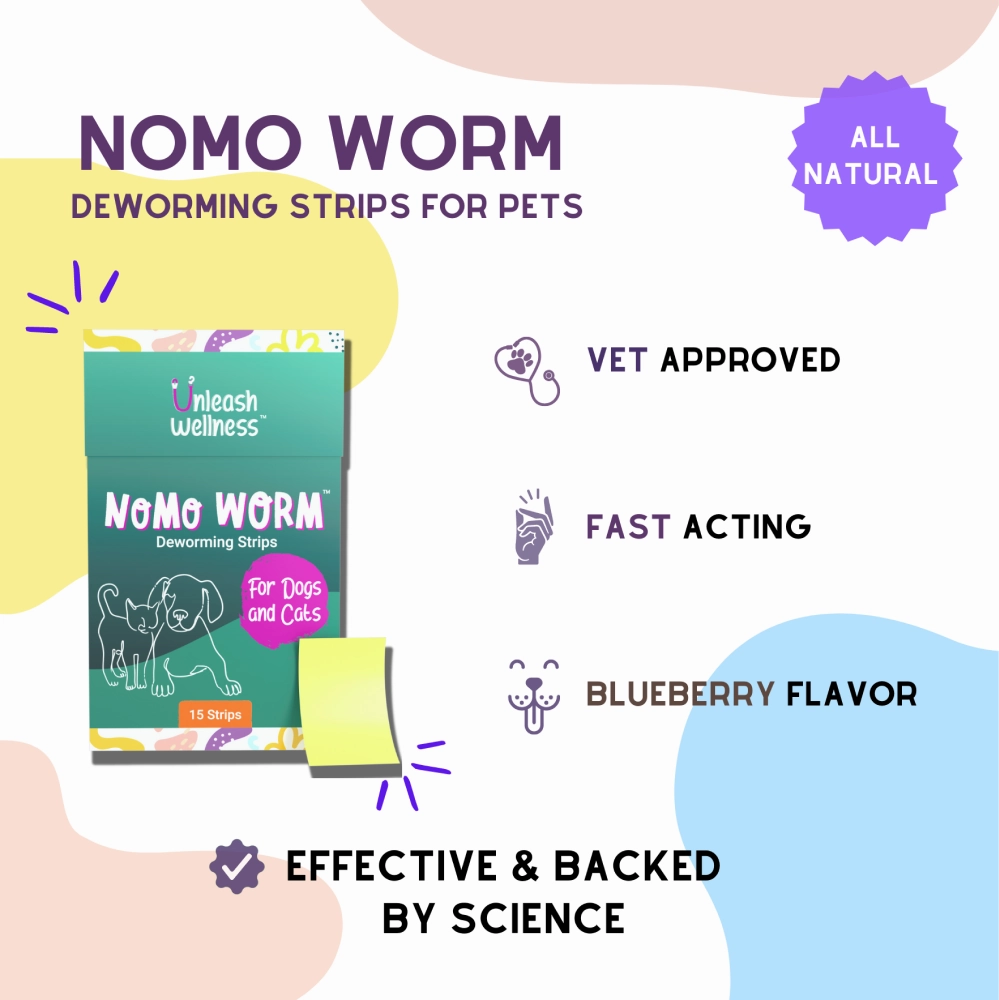 Unleash Wellness NoMo Worm Natural Deworming Strips for Dogs and Cats