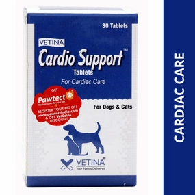 Vetina Cardio Support Tablet for Dogs and Cats (pack of 30 tablets)