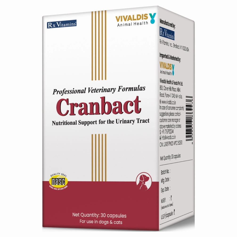 Vivaldis Cranbact Capsules for Dogs and Cats (pack of 30 capsules)