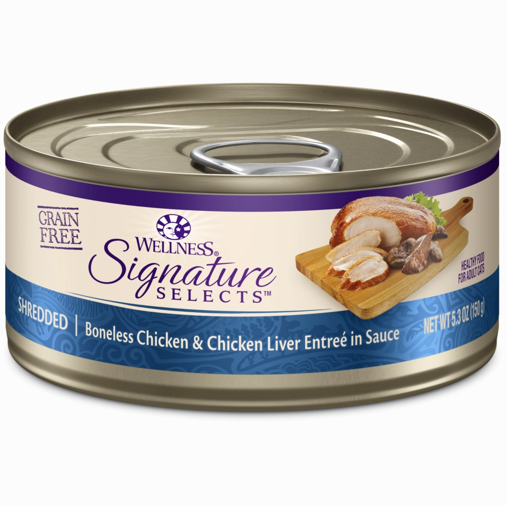 Wellness Signature Selects Grain Free Natural White Meat Chicken and Chicken Liver Entree in Sauce Wet Canned Cat Food