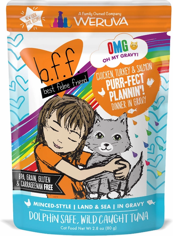 Weruva BFF OMG Purr-Fect Plannin'! Chicken, Turkey & Salmon Pouch