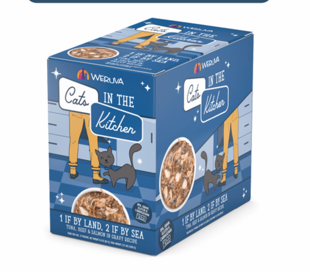 Weruva Cats in the Kitchen 1 If By Land, 2 If By Sea Tuna, Beef & Salmon Pouch
