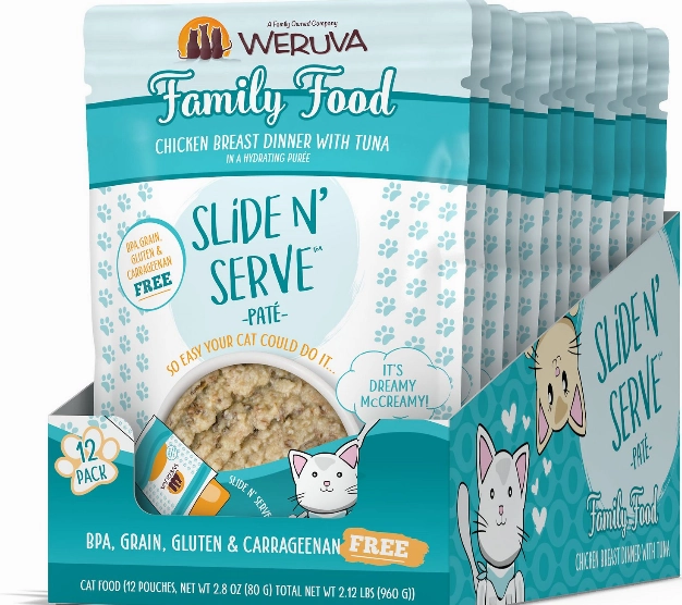 Weruva Slide N' Serve Family Food Chicken Breast Dinner with Tuna Pate