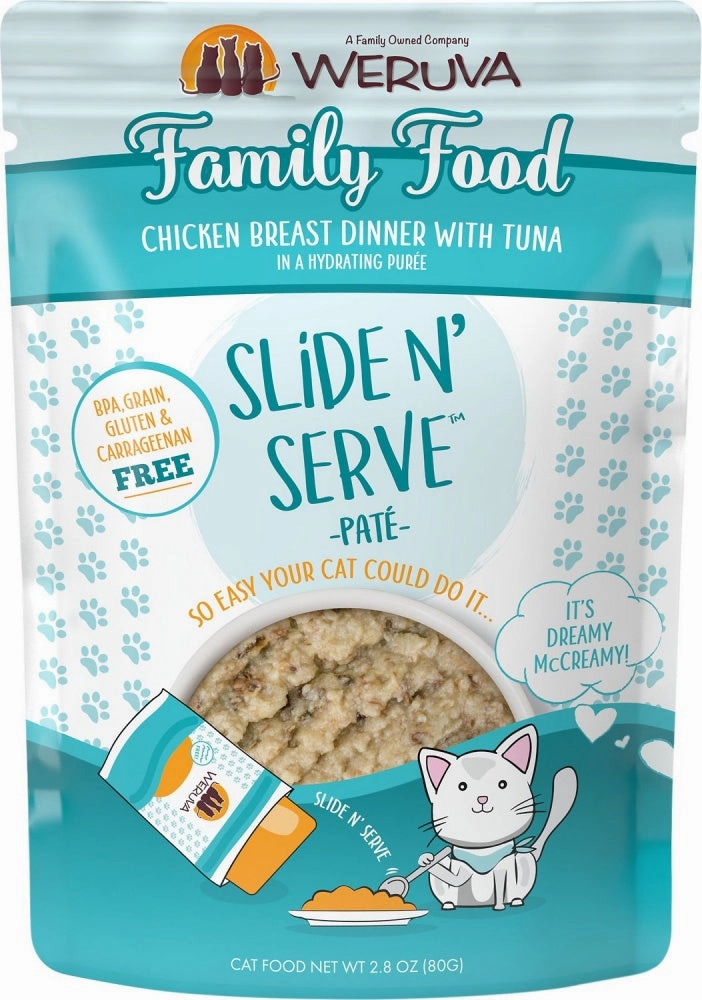 Weruva Slide N' Serve Family Food Chicken Breast Dinner with Tuna Pate