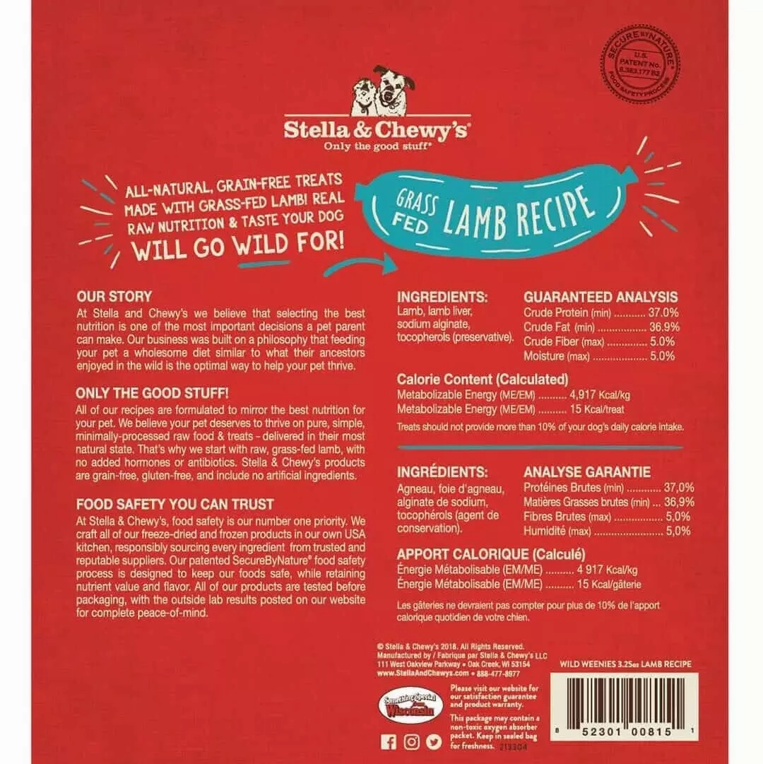 Wild Weenies Grass Fed Lamb Dog Treats