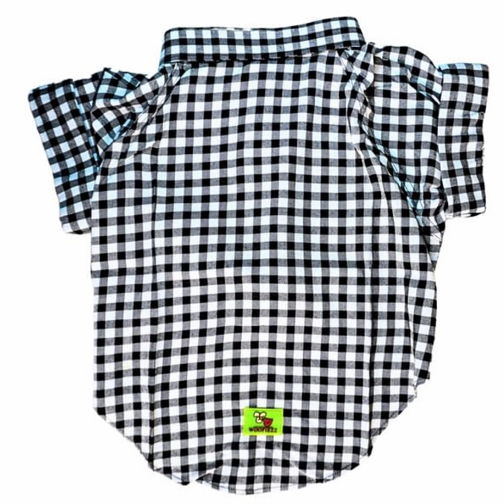 Woofiezz Monochrome Check Classic Shirt for Dogs and Cats (Black/White)