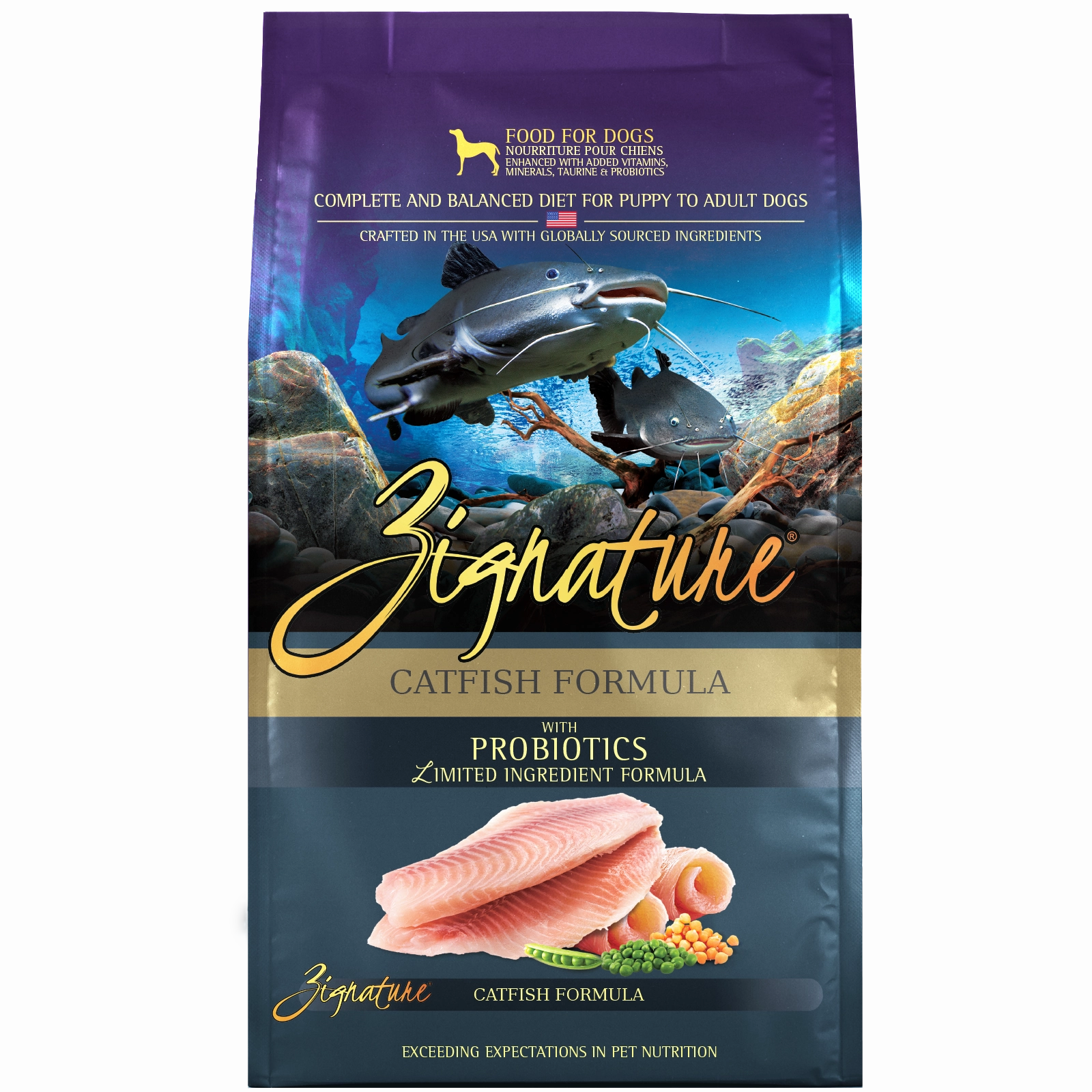 Zignature Catfish Formula Dry Dog Food, 4lb